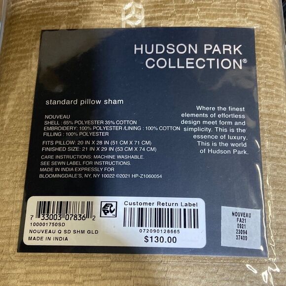COPY - HUDSON PARK COLLECTION NOUVEAU Q EURO SHAM, GOLD - Picture 3 of 3